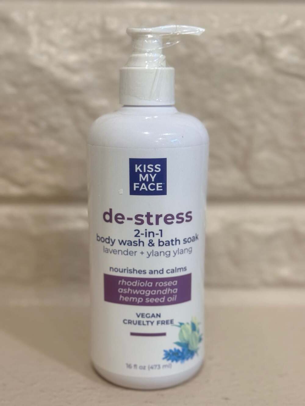 Kiss My Face De-Stress 2-in-1 Body Wash & Bath Soak 16 fl oz